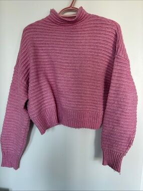 Jessica Simpson Dusty Rose Ribbed Mock Neck Sweater